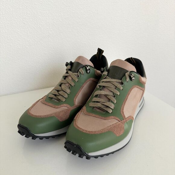 Dunhill Radial Runner Sneakers Leather Brown Green Mesh Italy Men\'s EU 43 US 10 main image 7